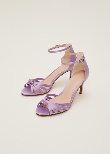 Phase Eight Purple Satin Open Toe Heels Purple Canada | JRWBHZ-790